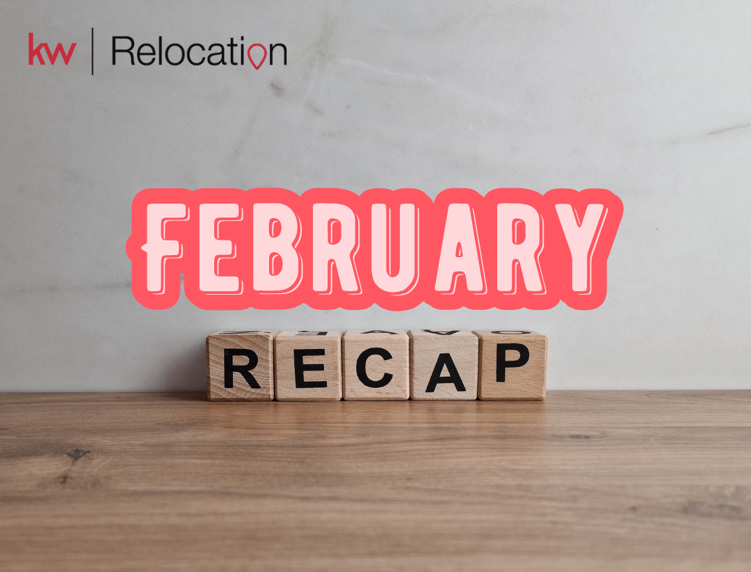 February 2024 Real Estate Recap, with RECAP in wood blocks